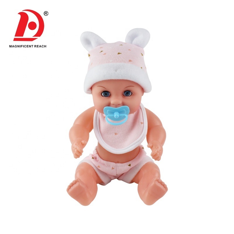 HUADA Cheap 12 Inch Blink Eyes Plastic Baby Boy Pee Doll Toy Set with Nipple & Bath Tub