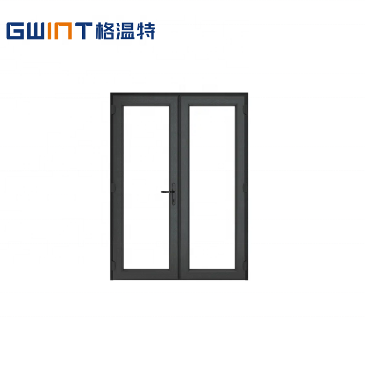 GWINT Luxury Aluminum Electric French Door Aluminum Automatic Exterior Double Glass Front Doors Patio Door With Electronic Lock