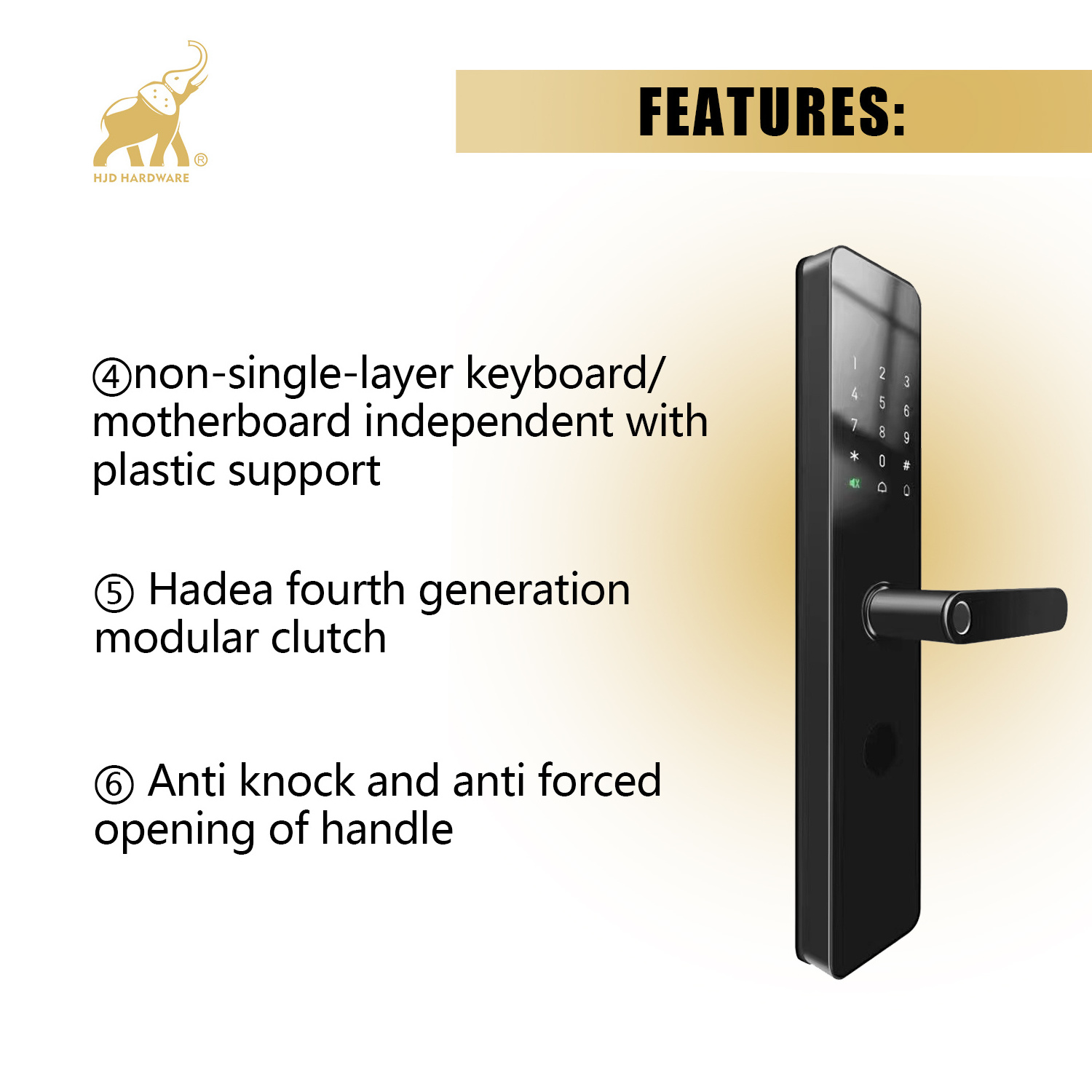 HJD Waterproof Smart lock WIFI APP Smart Door Lock Aluminum Fingerprint Inside Digital Handle Keyless Tuya Smart Lock