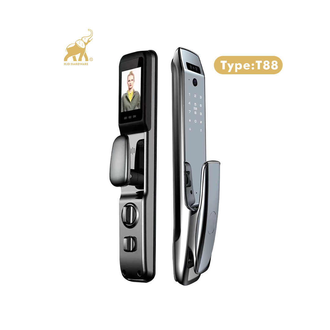 HJD Gate Security Intelligent 3D Face Recognition Combination Tuya Handle Digital Fingerprint Smart Door Locks