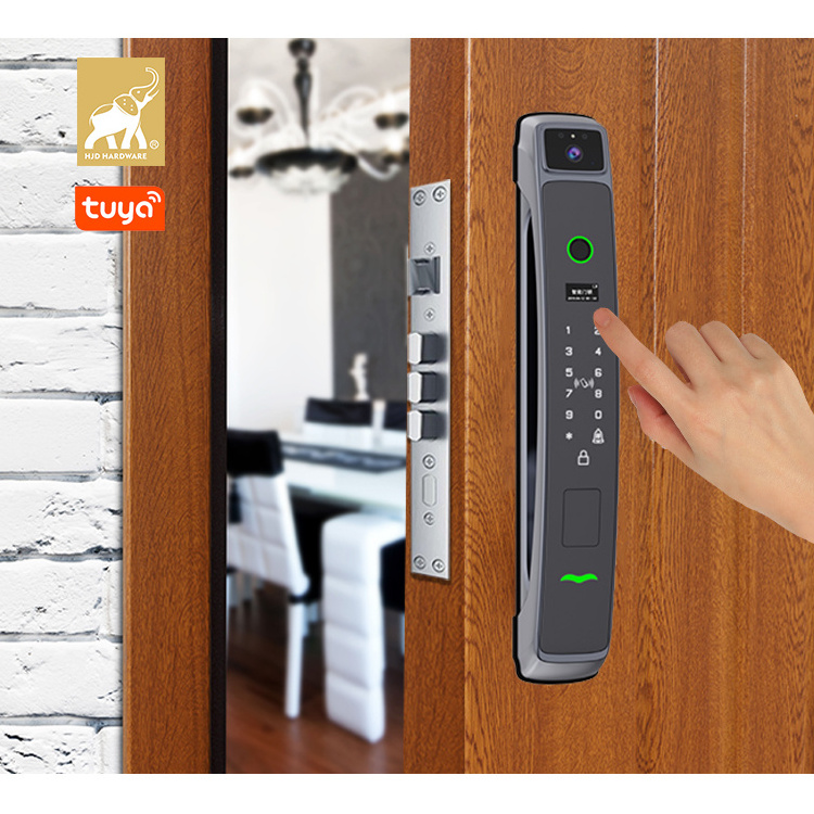 Deadbolt fingerprint digital card gate wood password camera remote control wifi biometric with rfid smart door lock tuya app