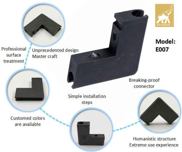 style slab door hardware for doors and windows fitting square pipe  tube 25mm connectors aluminium  window profile corner joint