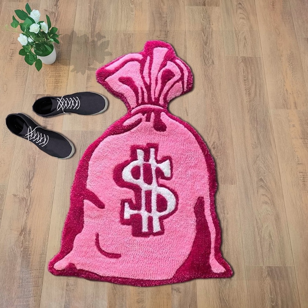 Hypebeast Modern Money Bag Rug Design Dollar Rug Acrylic Carpet