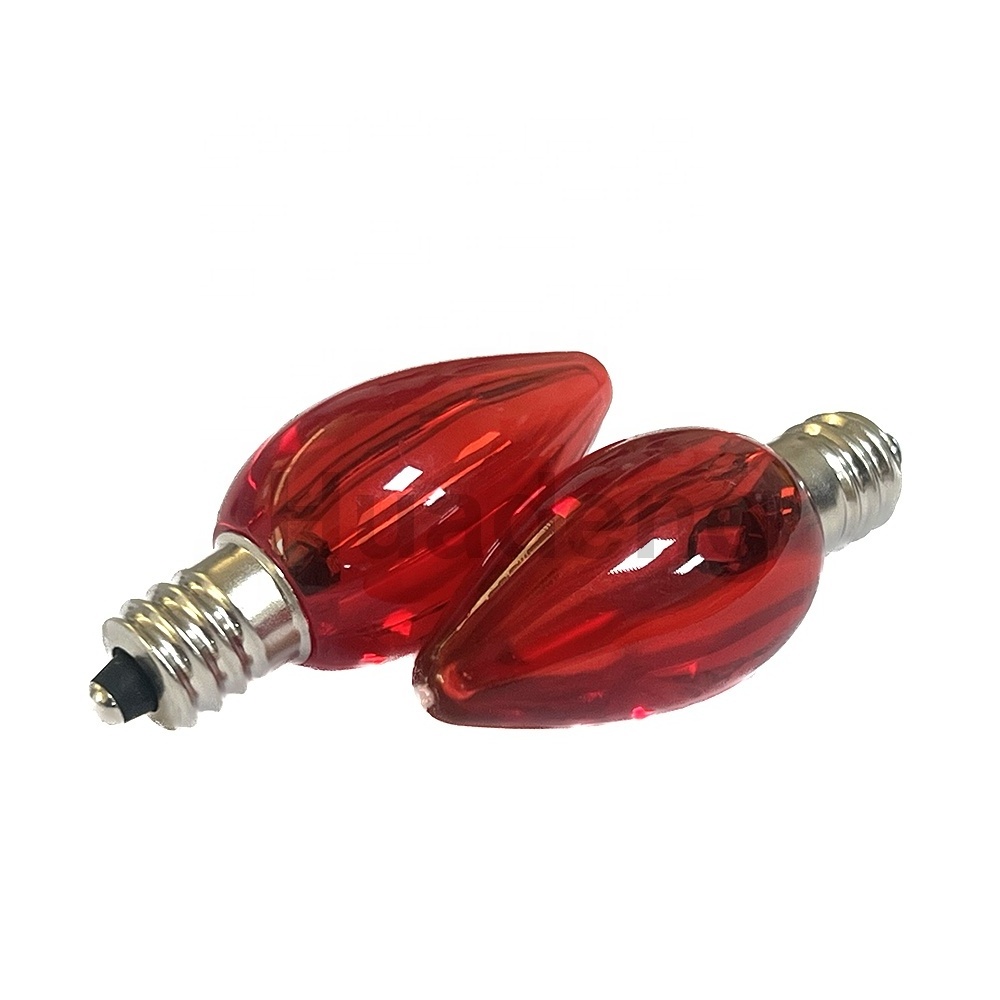 Red LED Christmas Outdoor Light Bulbs C7 twinkle blinking candelabra style replacement bulb