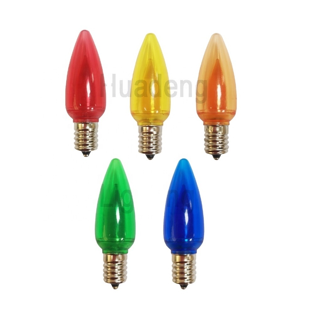 High quality commercial grade waterproof LED C9  Smooth Plastic Christmas Light Bulb