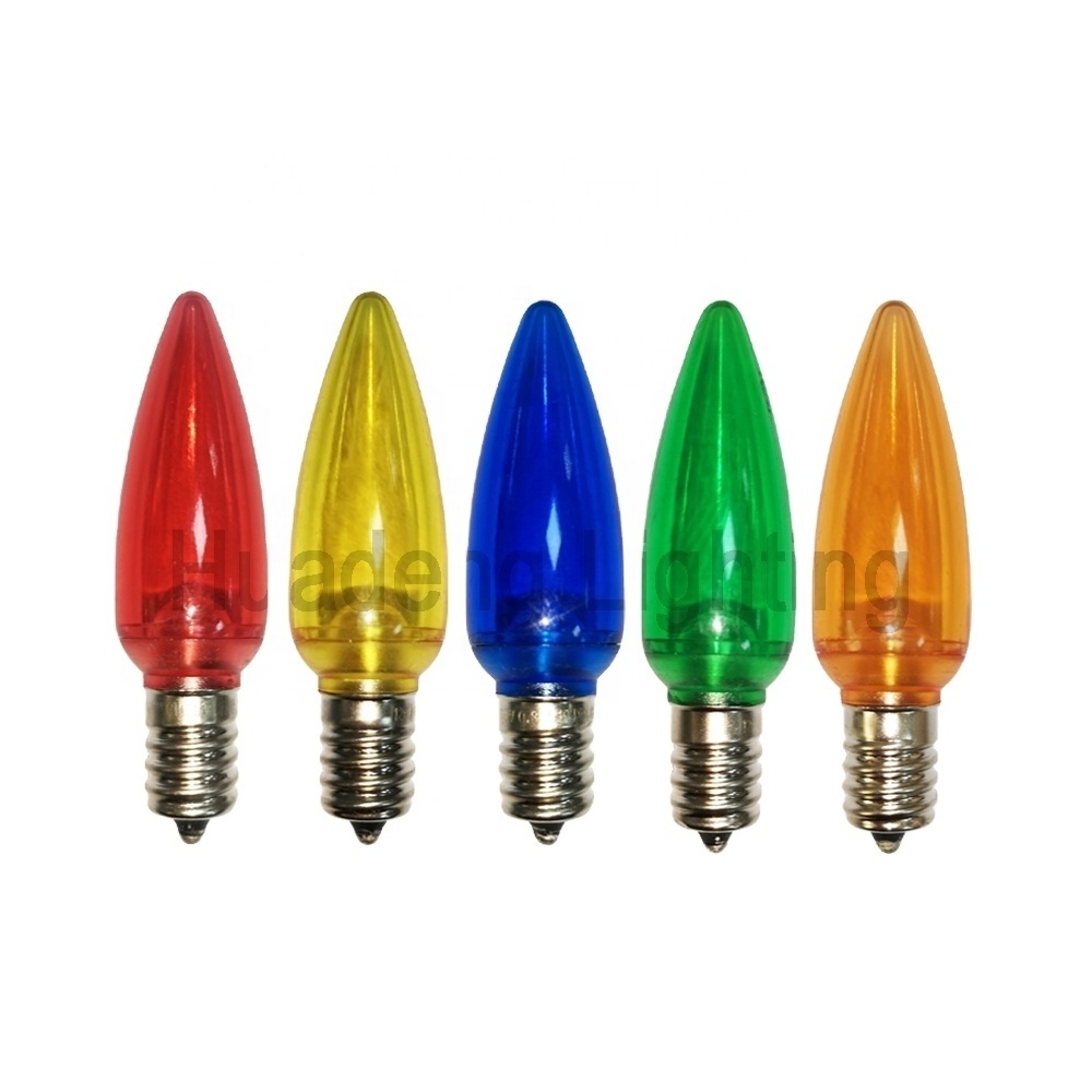 High quality commercial grade waterproof LED C9  Smooth Plastic Christmas Light Bulb