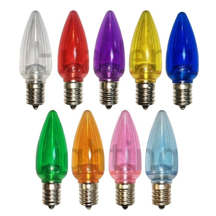 High quality commercial grade waterproof LED C9  Smooth Plastic Christmas Light Bulb