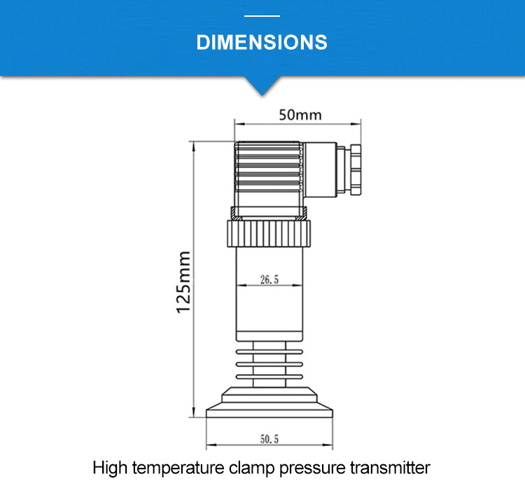 Clamp Type 50.5 Quick Install flush sanitary pressure sensor 10bar 420ma Hygienic pressure transducer with flat diaphragm 200C