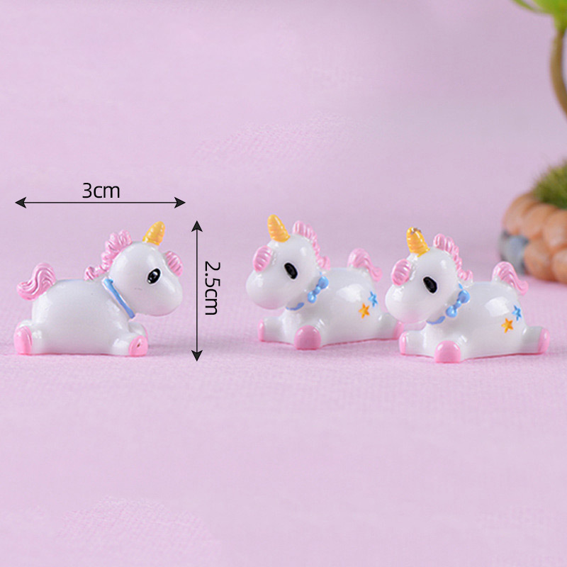 Cartoon Mini Cute Animal Tiny Unicorn Horse  DIY landscaping Miniature for Home Decor Fairy Garden Figurine Children Toy Gift