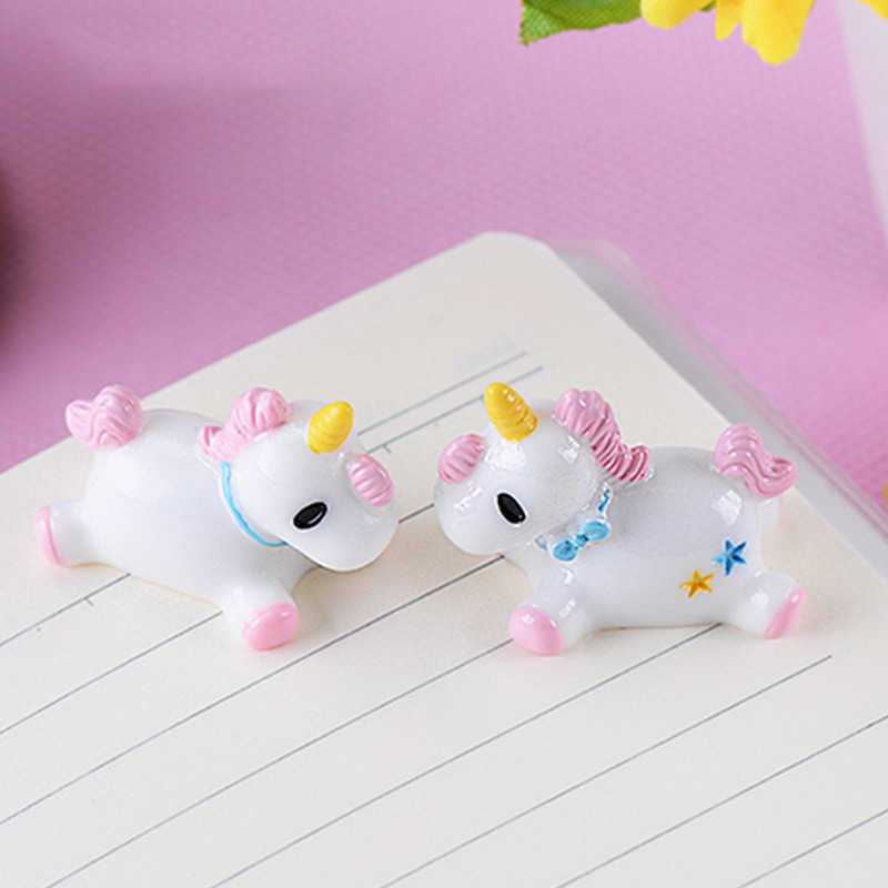 Cartoon Mini Cute Animal Tiny Unicorn Horse  DIY landscaping Miniature for Home Decor Fairy Garden Figurine Children Toy Gift