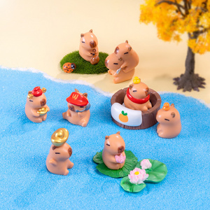 Micro Landscape Cute Capybara Capibala Doll Miniature Figurine Blind Box Accessories Fairy Garden Decor Car Desktop Ornaments