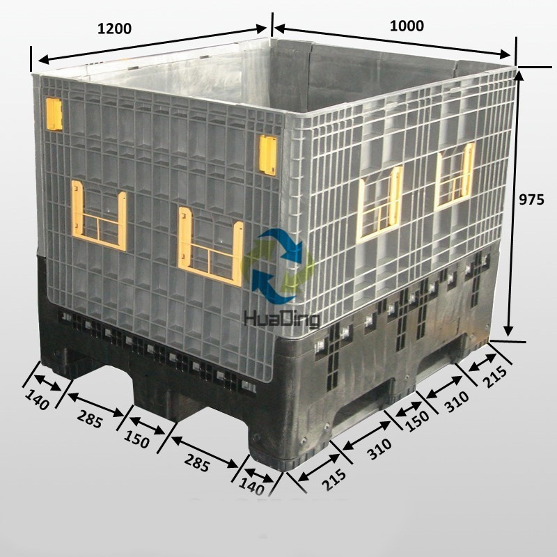 Pallet Bin/container Recyclable Foldable Collapsible HDPE Plastic Wholesale Plastic Containers Industry Mesh Plastic Large Crate