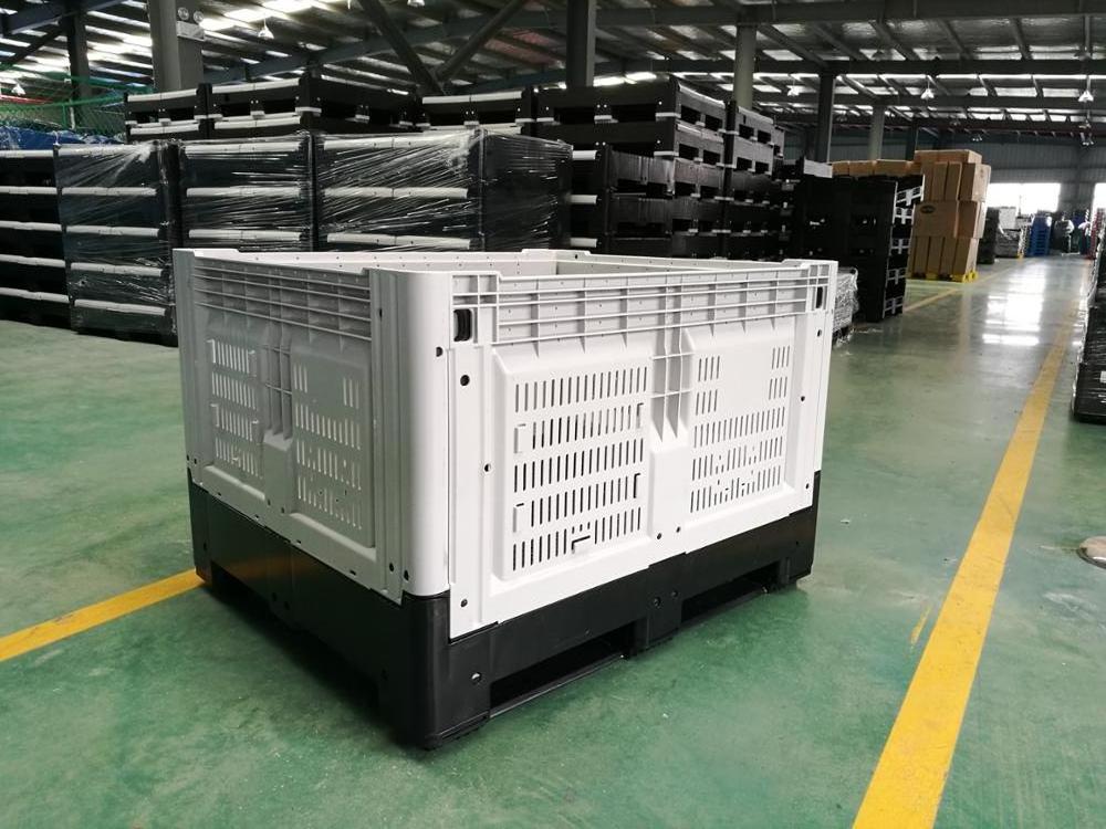 Customized logistic collapsible pallet box recyclable plastic folding shipping grid pallet box