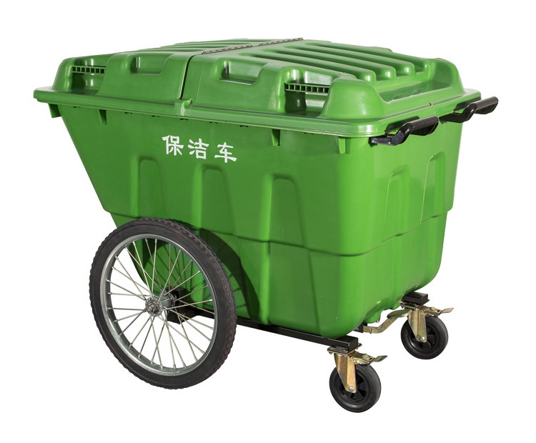 400L Trash Can Trolley Dumping Carts with Wheels Bulk Sustainable Plastic Waste Containers Storage Bin Large Plastic 2 Wheels