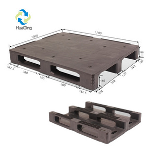 HUADING EU Type Standard Size 1200*1000*150mm 3-Runners Closed Deck Plastic Pallet with Steel