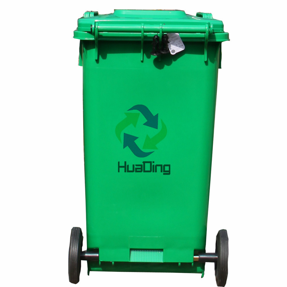 plastic waste container with wheel standing garbage bin wheelie dustbin