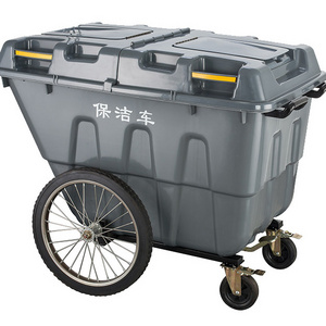 400L Trash Can Trolley Dumping Carts with Wheels Bulk Sustainable Plastic Waste Containers Storage Bin Large Plastic 2 Wheels