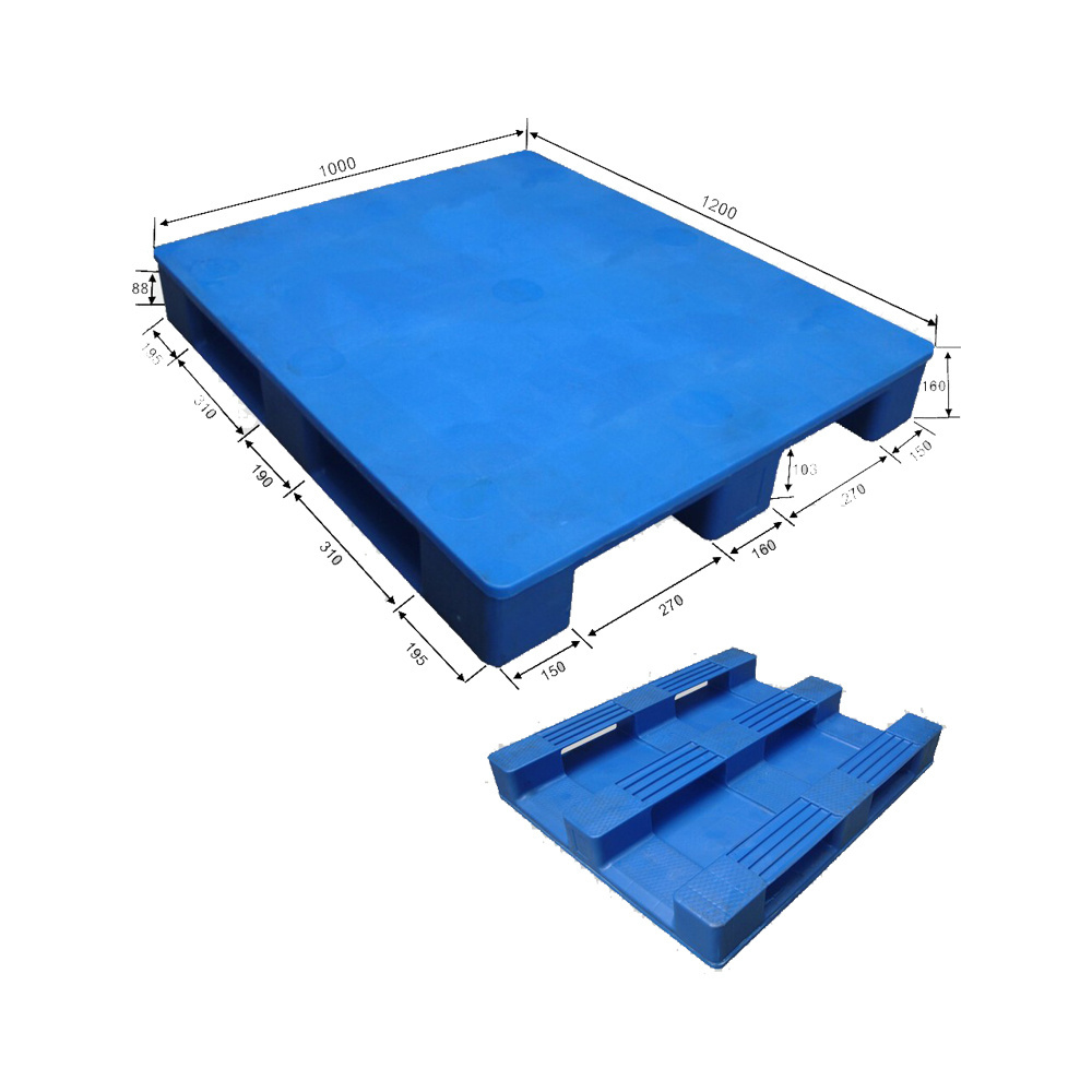 HUADING Heavy Duty Industrial Storage Hygienic Food Grade Euro Type Flat Anti-Slip 1200 X 1000 Mm Plastic Pallet for Shipping