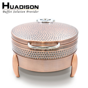 Huadison catering equipment buffet luxury food display buffet copper stainless steel hydraulic chafing dish buffet set