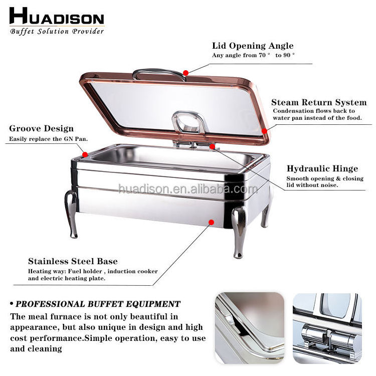 Huadison Buffet Equipment Hot pot Food Warmer Server Set Buffet Catering Stainless Steel Chafing Dish Buffet Set