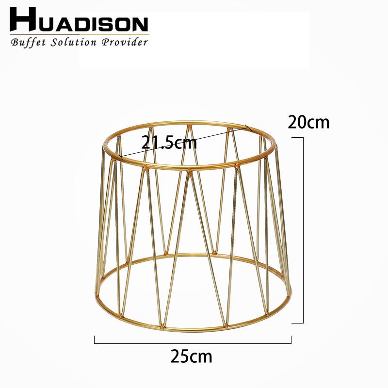 Huadison wholesale gold buffet party food display catering stand salad rack dessert risers for hotel restaurant wedding