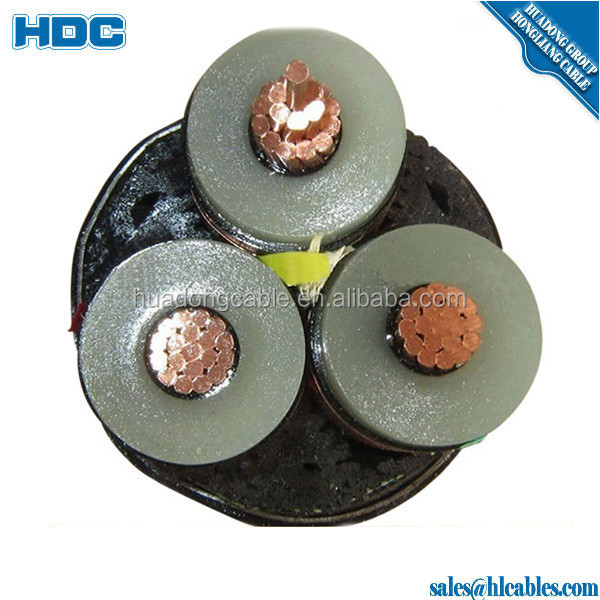 MV Cable 24Kv 3*50mm2 Al/XLPE/Semi-Conductive Blocking Tape/PVC Jacket Power Cable