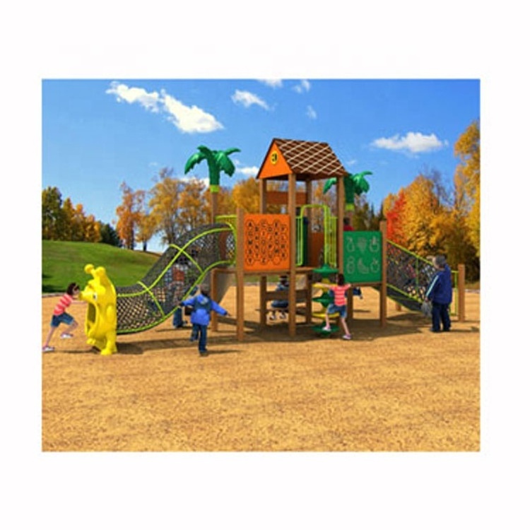 Outdoor wooden playhouse children cheap playground individuation slide equipment