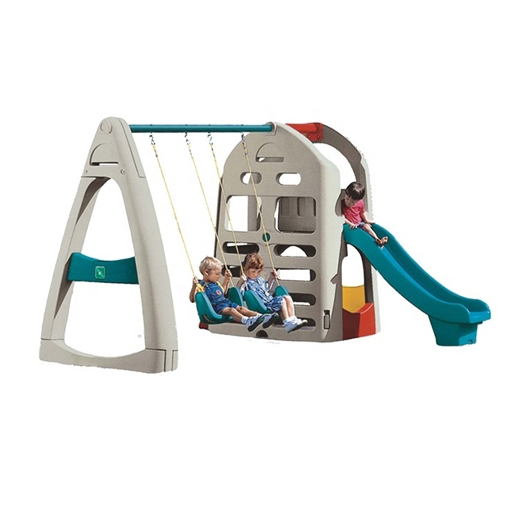 Commercial plastic swing sets kids indoor playground slide