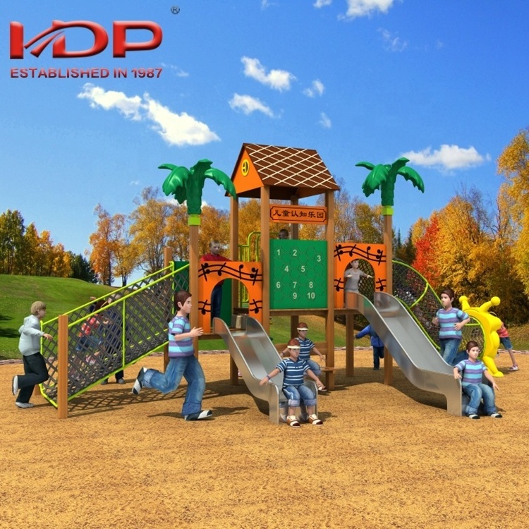 Outdoor wooden playhouse children cheap playground individuation slide equipment