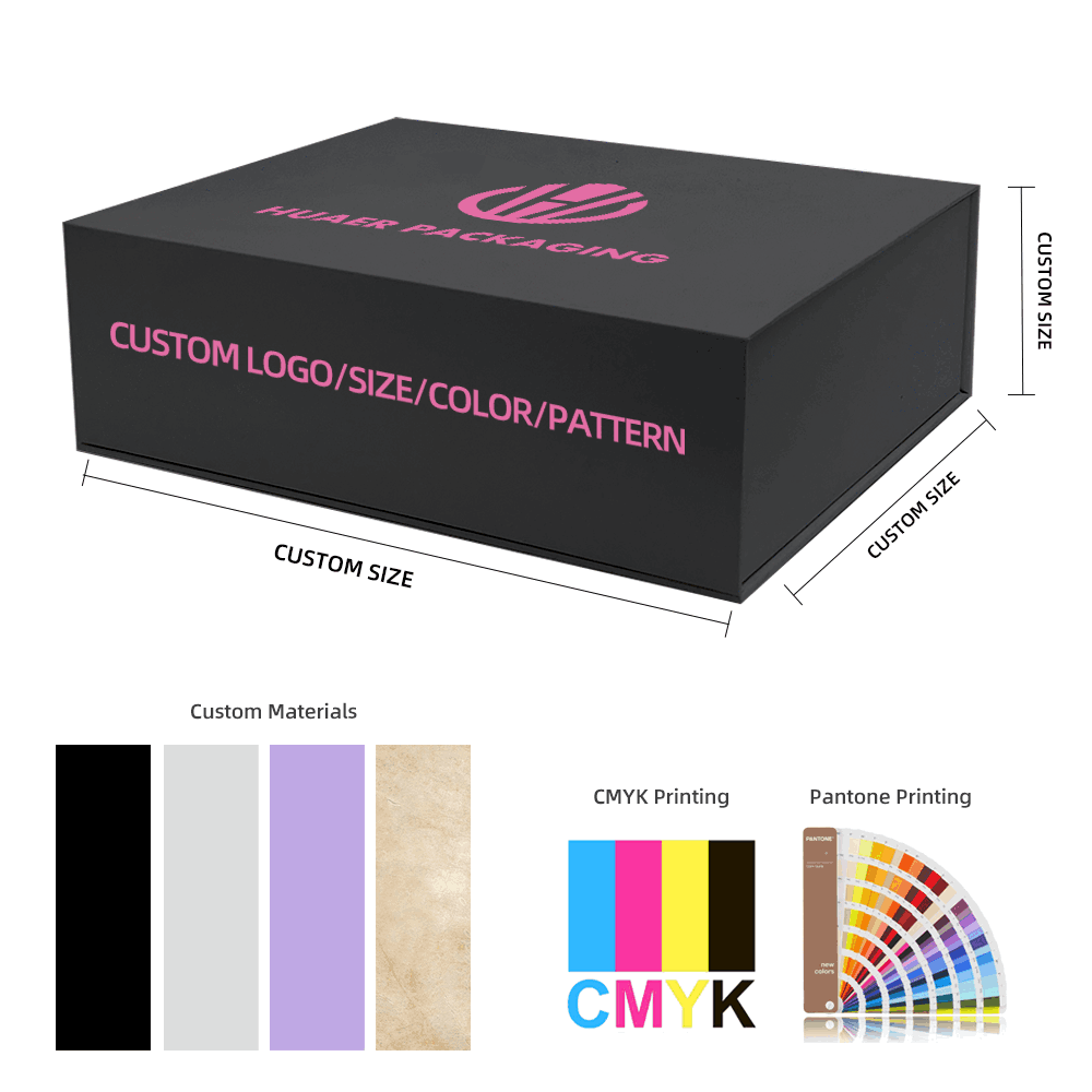 Recyclable Luxury Cardboard Hair Extension Wig Packaging Magnetic Lid Bundles Extensions Box Custom Logo Paper Boxes For Wigs