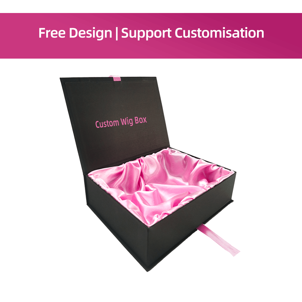 Recyclable Luxury Cardboard Hair Extension Wig Packaging Magnetic Lid Bundles Extensions Box Custom Logo Paper Boxes For Wigs