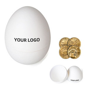 Compostable Coin Packaging Biodegradable Wheat Reed Recycled Material Paper Box Egg Shape Custom Logo Fiber Molded Pulp Box