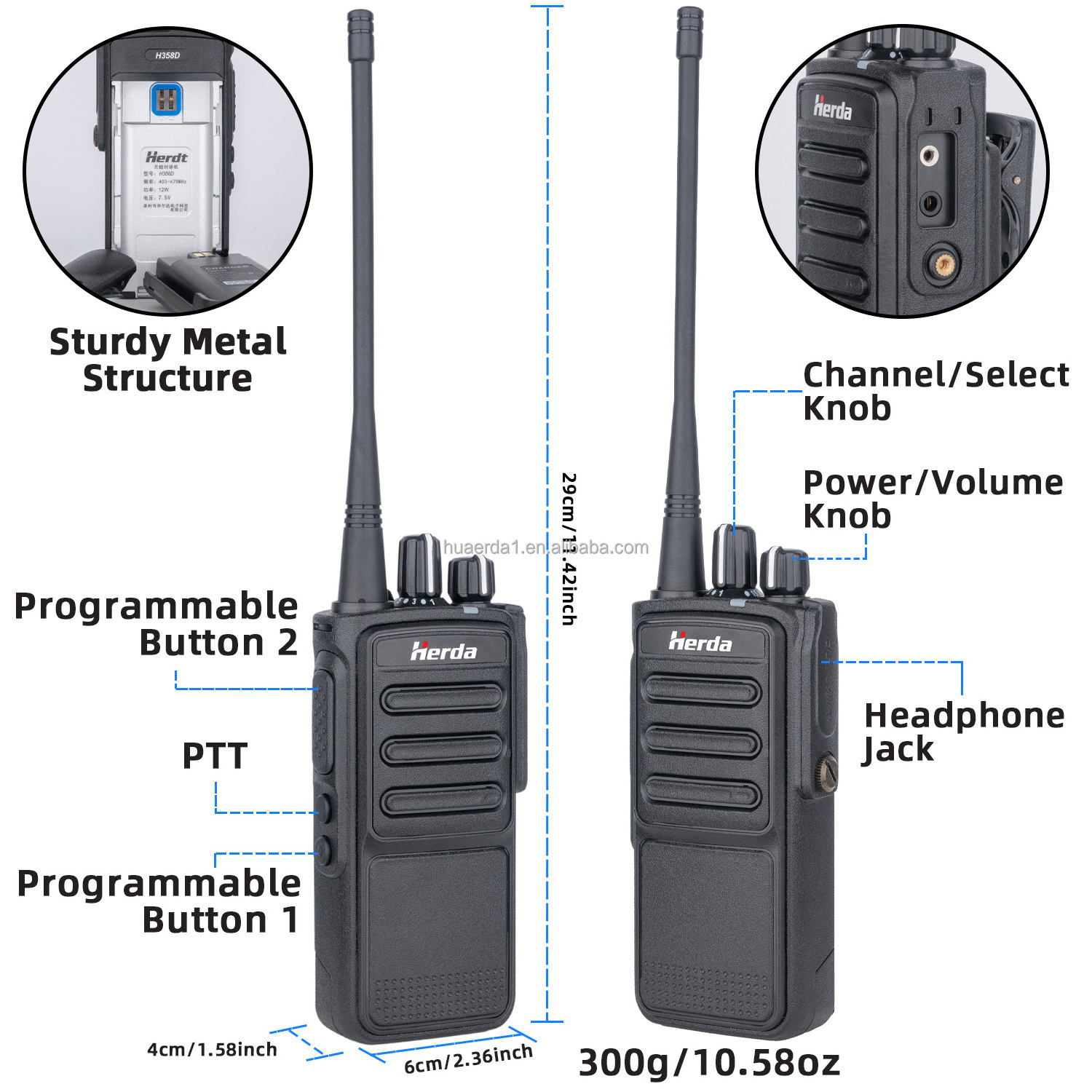 Popular Design H358D 12 Watts Long Signal Range Walkie Talkie 16Channel 3800Mah Battery 35 Mile Distance Mic Radio For Ic 2200H