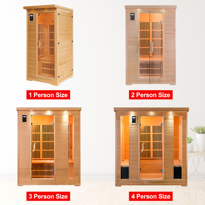 New Design 1 2 3 4 Person Hemlock Infrared Rooms Indoor Sauna Steam 2 Person Infrared Sauna For Sale