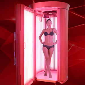 Stand Up Indoor Spa Capsule Tanning Bed Commercial Vertical Red Light Collagen Sunbath Solarium Machine Tanning Bed