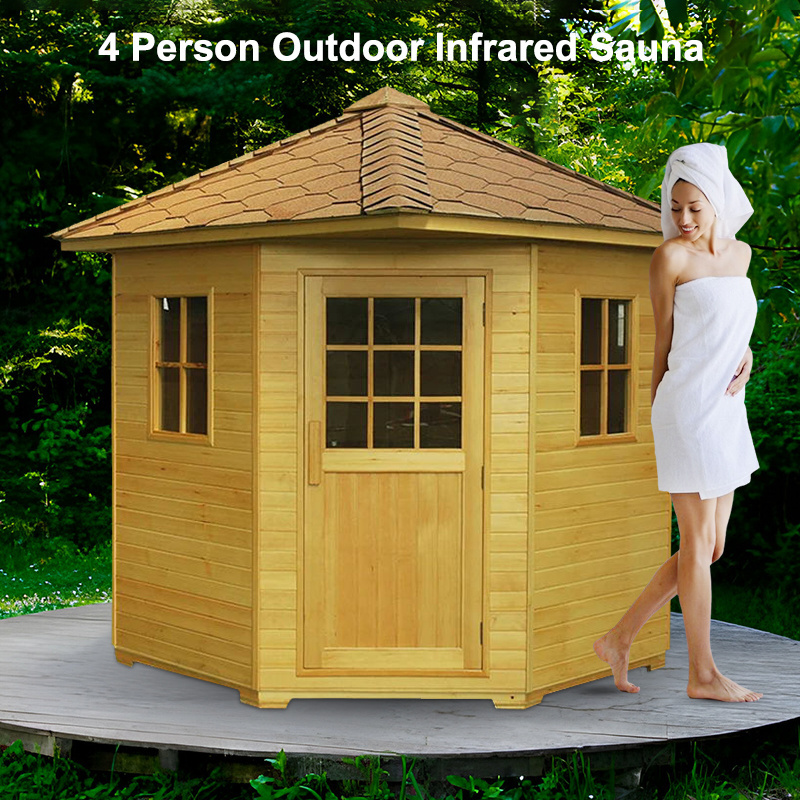 Full Spectrum Portable Far Infrared Hemlock Outdoor Barrel Sauna Outdoor Infrared Sauna For 2 Person