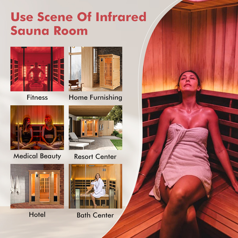 New Design 1 2 3 4 Person Hemlock Infrared Rooms Indoor Sauna Steam 2 Person Infrared Sauna For Sale