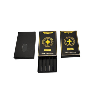 Custom Logo Black Cigarette Pre-roll Box Packaging Drawer Tube Box Child Resistant Pre-roll Packaging with Matches