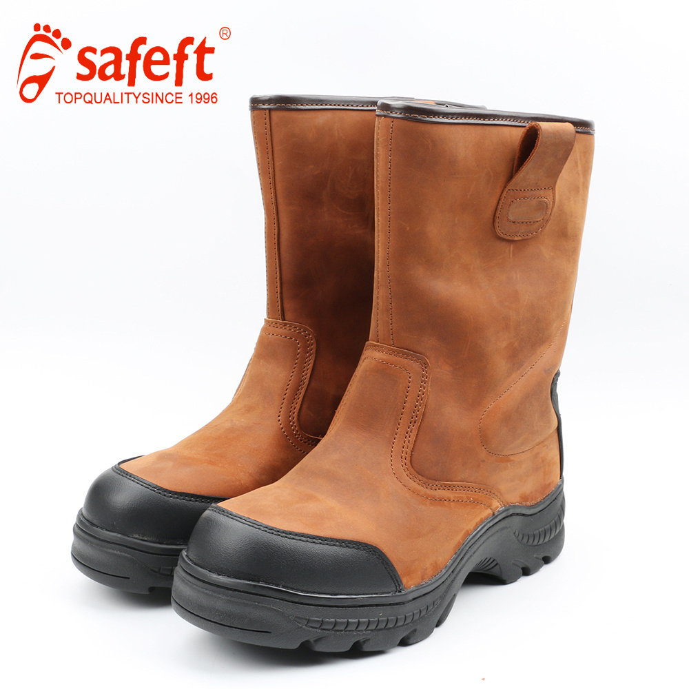 manufacturer factory custom safety boots for mens steel toe anti slip anti smashing waterproof nubuck slip on stab-resistant