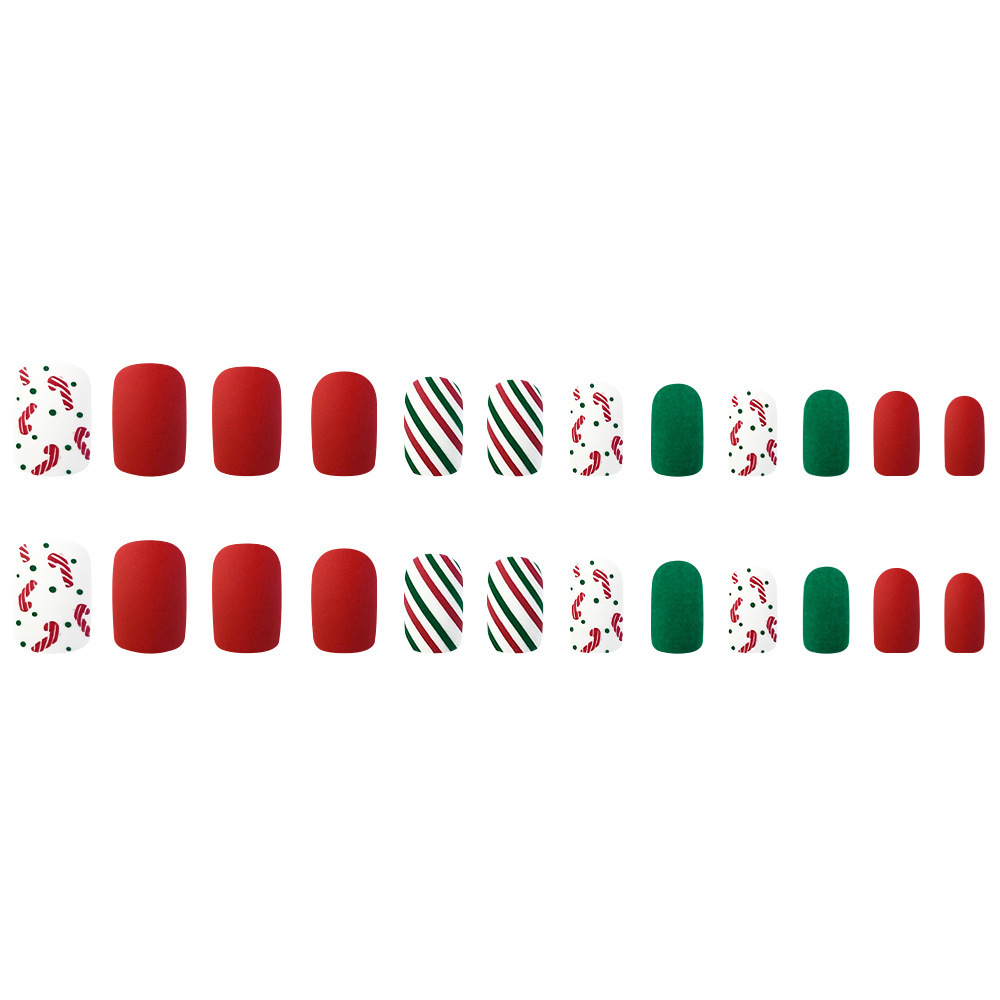 New design white red snowflake 24pcs/box press on nails christmas Wear artificial Nail Square fake nails