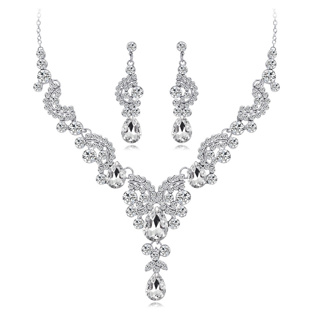 Luxury Jewelry For Bridal Party Weddings Rhinestone Jewelry Sets