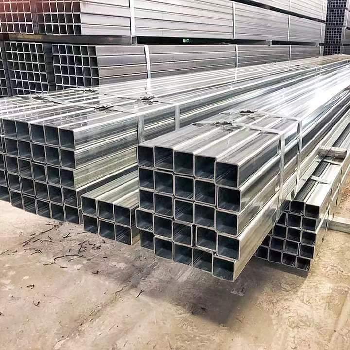 Ms rectangular hollow gi pipe galvanized steel tube  50*50 100*100 4 mm thick galvanized steel square tubing