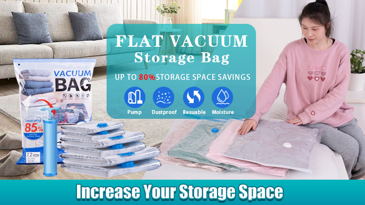 Best Selling 5 Pack Cube Space Saving Vacuum Storage Bags Jumbo Vacuum Cubes With Hand Pump For Clothes And Blankets Online