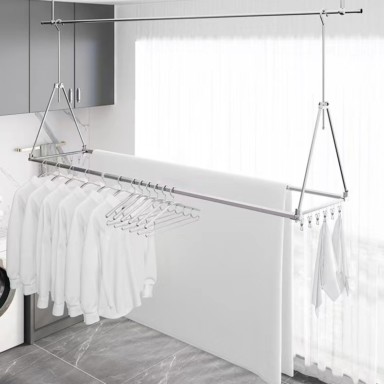 Balcony hanging ceiling clothes drying rack ceiling mounted clothes dry rack