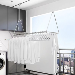 Ceiling Wall Mounted Retractable Clothes Drying Rack Stainless Steel Clothes Hanger