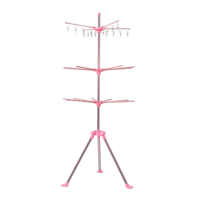 Outdoor Laundry Hanging Rack Three Layers Clothes Hanger Foldable Clothes Drying Rack