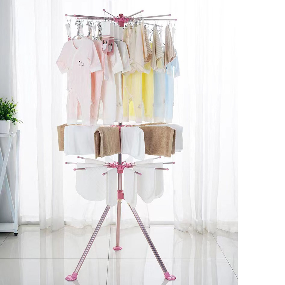 Household Items Retractable Standing Rotary Tripod Clothes Drying Rack