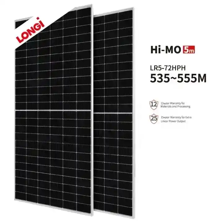 Longi Solar Panel 540 Watt Monocrystalline Solar Panel Price For Home Dual glass 550w 108 cells