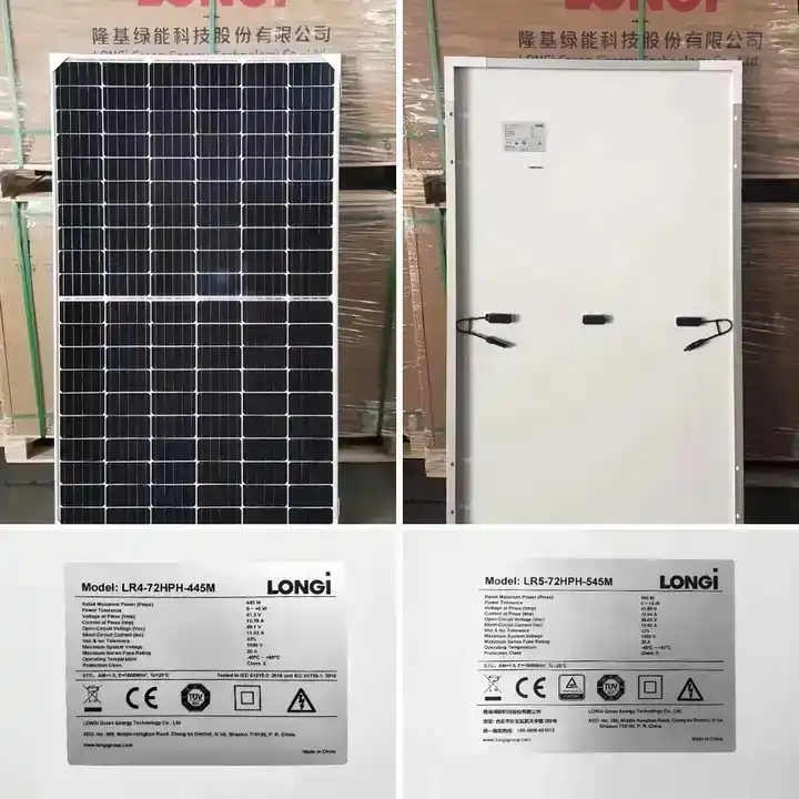 Longi Solar Panel 540 Watt Monocrystalline Solar Panel Price For Home Dual glass 550w 108 cells