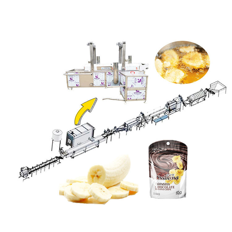 High Quality Banana Peeling Slicer Cutting Frying Production Line Plantain Chips Making Machine